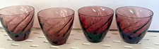 4 Hazelware Moroccan Amethyst Purple Glasses Swirl Cocktail Cordial Liqueur Bar picture