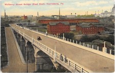 Mulberry Street Bridge East End Harrisburg PA c1913 Antique Postcard picture