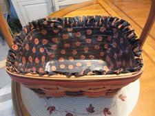 Vintage 1994 Longaberger Boo Basket w/ Fabric & Plastic Liner and Lid picture