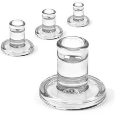 4PCS Clear Glass Taper Candle Holders, Crystal Candlesticks, Dining Decor picture