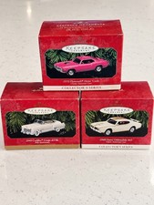 Vintage Hallmark Keepsake Classic American Cars Christmas Ornaments Lot of 3 picture