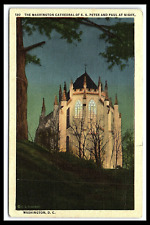 Washington DC Cathedral St Peter and Paul Linen Postcard Posted 1937       pc299 picture