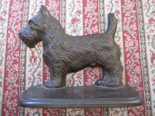 Antique 20's Cast Iron Scottish Terrier Dog Doorstop Heavy picture