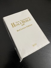 Holy Bible New Testament Red Letter Edition White Cover Pocket Book Small Size picture