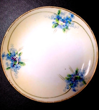 Nippon Handpainted Hand Painted Blue Floral Flower Plate Antique picture