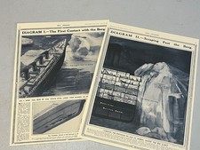 The Sphere Newspaper, April 1912, Titanic Striking Berg, Reprints, a great pair picture