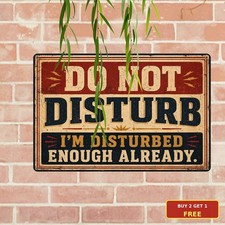 Funny Do Not Disturb Sign Sarcastic Aesthetic Room Door Decor Metal Plaque picture