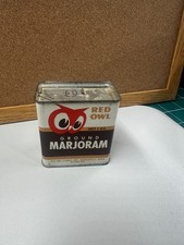 Vintage 1948 Red Owl Ground Marjoram Metal Spice Tin – 1 oz Minneapolis, MN picture
