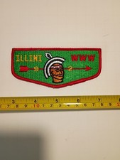 Illini Lodge 92 OA Flap Order of The Arrow Red Border Boy Scout Merged picture