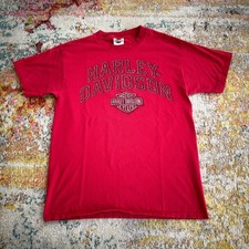 2015 Harley-Davidson T-Shirt Mens Large Red A.D. Farrow Co. Columbus OH picture