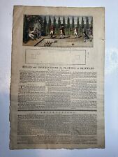 Antique Gentleman’s Magazine 1786 Instructions For Playing Skittles G. Kearsley picture