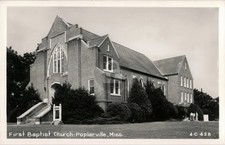 First Baptist Church Poplarville MS Cline RPPC Photo Postcard COPY picture