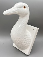 Vintage Gailstyn-Sutton White Ceramic Goose Bust Wall Hanging Farmhouse Decor picture