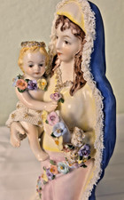 Vtg MZ Irish Dresden Madonna of the Roses Ireland Mary Baby Jesus Figurine picture