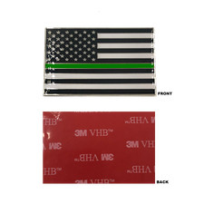 DL9-04 Thin Green Line US Flag Vehicle Emblem high-end metal decal with 3M VHB T picture