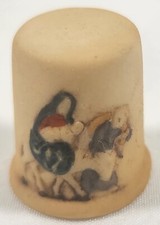 Vintage RR Roman Mexico Porcelain Thimble Nativity Scene Christmas picture