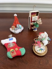 Vintage Hallmark Enesco Mice Mouse Christmas Ornaments Lot of 4 NO BOXES picture