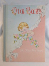 Vintage 1946 Baby Book Filled 1950 Portland Sanitarium Ephemera Album picture