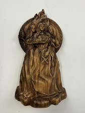 Brigid Triple Goddess Statue Brown Resin Celtic Wiccan Pagan Altar Decor Figure picture