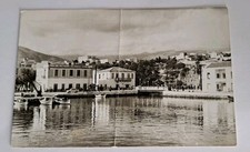 Vtg Posted Greece Postcard Houses by the Water Boats Black & White picture
