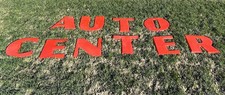 VTG Original Red Porcelain Gas Service Station Alphabet Sign 24” Tall Letters picture