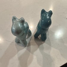 Set Of Two Blue/teal Dennis Pearson Beastie Sculptures From 2000 picture
