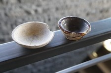 2x 1800s Antique Gold Mining Assay Crucible Cups Vintage Leadville Colorado picture