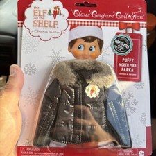 The Elf on the Shelf Claus Couture Puffy North Pole Parka Jacket Coat Bomber Fur picture