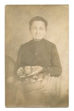 Woman Peeling Apples Real Photo Postcard RPPC picture