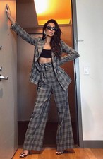 Shay Mitchell Standing Front Door Wearing Plaid Suit 11x17 Poster_11x17 picture