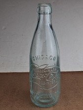 Rare Script Coca Cola Straight Side Chicago Bottling Co Root Glass Co Bottle picture