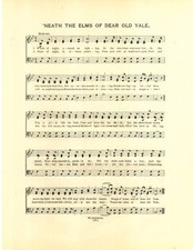 YALE UNIVERSITY Antique Song Sheet c1903 