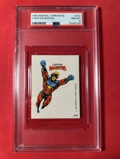 1980 Marvel oversized holder PSA 8  Captain MARVEL Sticker #242 Terrabusi   wow picture