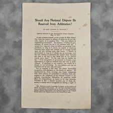 1908 Peace Pamphlet: Should Any National Dispute Be Reserved from Arbitration? picture
