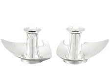 Vintage Sterling Silver Candlesticks - Design Style - Post-1940 picture