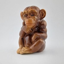 CUTE Crying Monkey Vintage Ceramic Coin Bank ~NICE picture