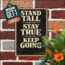 Distressed Serif Typography Vintage Industrial Graphic Sign Metal Tin Sign 8x12 picture