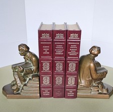 1930s NUART BRONZED METAL BOOKENDS ELBERT HUBBARD ROYCROFT ARTS & CRAFTS FOUNDER picture