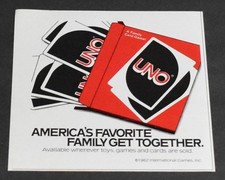 1982 Print Ad Uno America's Favorite Family Get Together Card Game Art picture