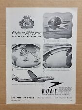 VINTAGE 1946 Print Ad Advertisement British Overseas Airway Corporation BOAC WW2 picture