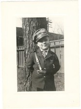 Vintage Photo Young Boy in Uniform 1930s-40s - 6.25x8.75 inches picture