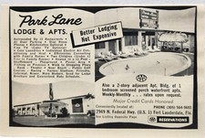 1972 Park Lane Lodge & Apt. Fort Lauderdale Florida FL Original Print Ad Retro picture