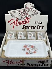 Anchorglass Heat Proof Fleurette 8 piece Snack Set in Original Box picture