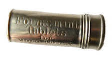 Rare 1900-1910 Wulfing & Co 2”x0.75” Cylindrical Formamint Canister Excellent picture