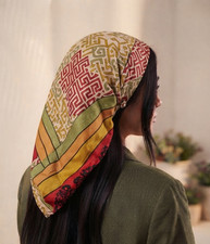Pure Silk Scarf I One-of-a-kind Vintage Silk Scarves I Bandana - SSC1133 picture