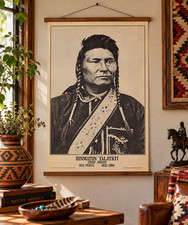 Vintage 1970s Chief Joseph Nez Perce Poster United Native Americans Inc 35