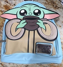 Star Wars Grogu (The Child) Mini Backpack Bag, Light Blue/Tan picture