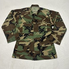 Vintage 1990s/2000s US Army BDU Woodland Combat Coat Medium Long Ripstop Milit picture
