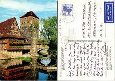 Nuremberg Germany Handman Bridge and Wine House Postcard Used (42902) picture