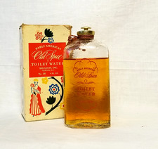 Vintage 1930s/40s EARLY AMERICAN OLD SPICE Toilet Water w Box FULL BOTTLE 4oz picture
